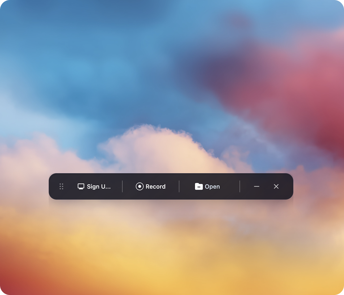 Windows and Mac screen recording software export settings with device frames